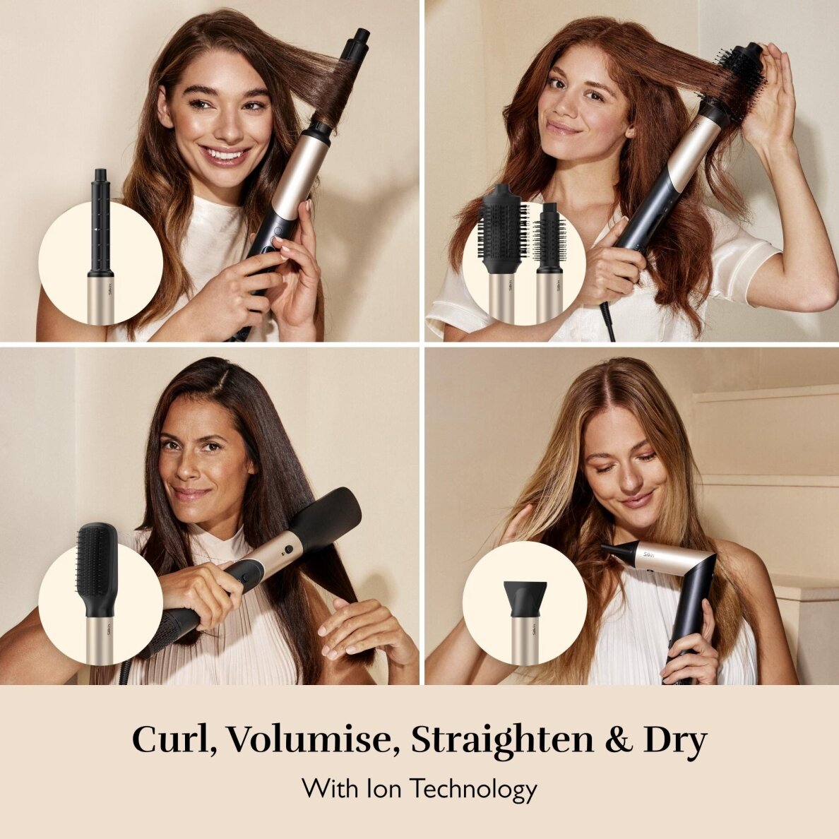 Silk'n SilkyAir Flex 8-in-1 - universalus plaukų džiovintuvas ir formavimo prietaisas, 8 antgaliai 2